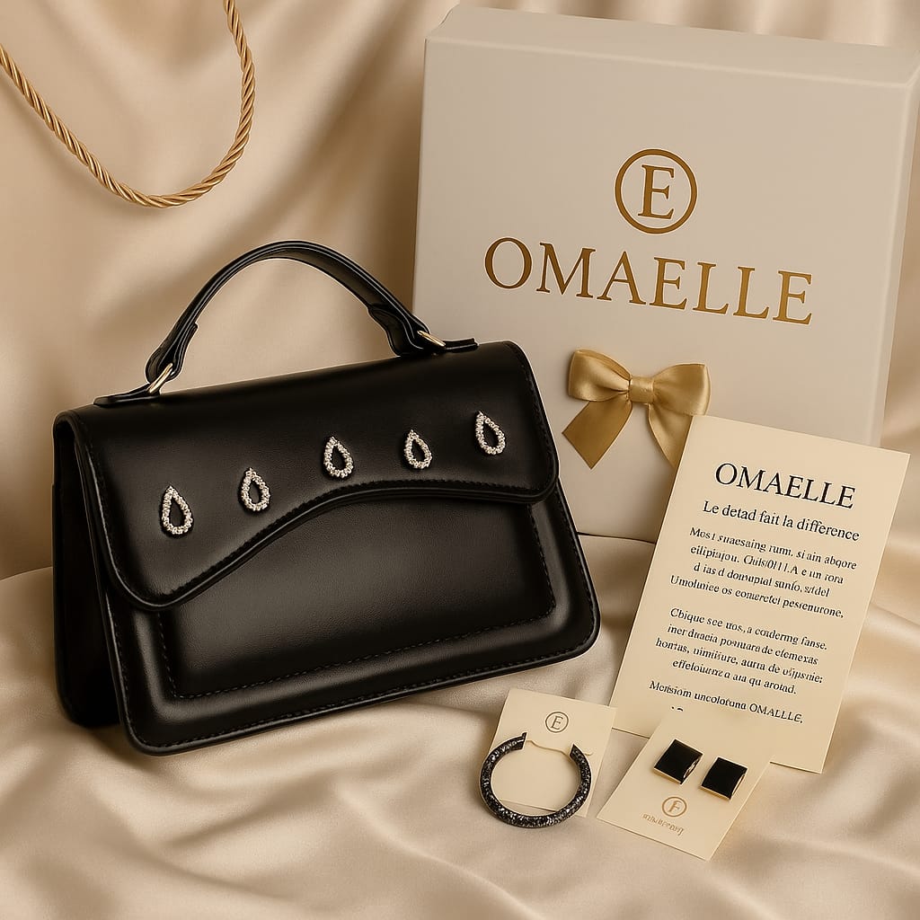 SAC MINA – Noir Intense | Édition Luxe OMAELLE